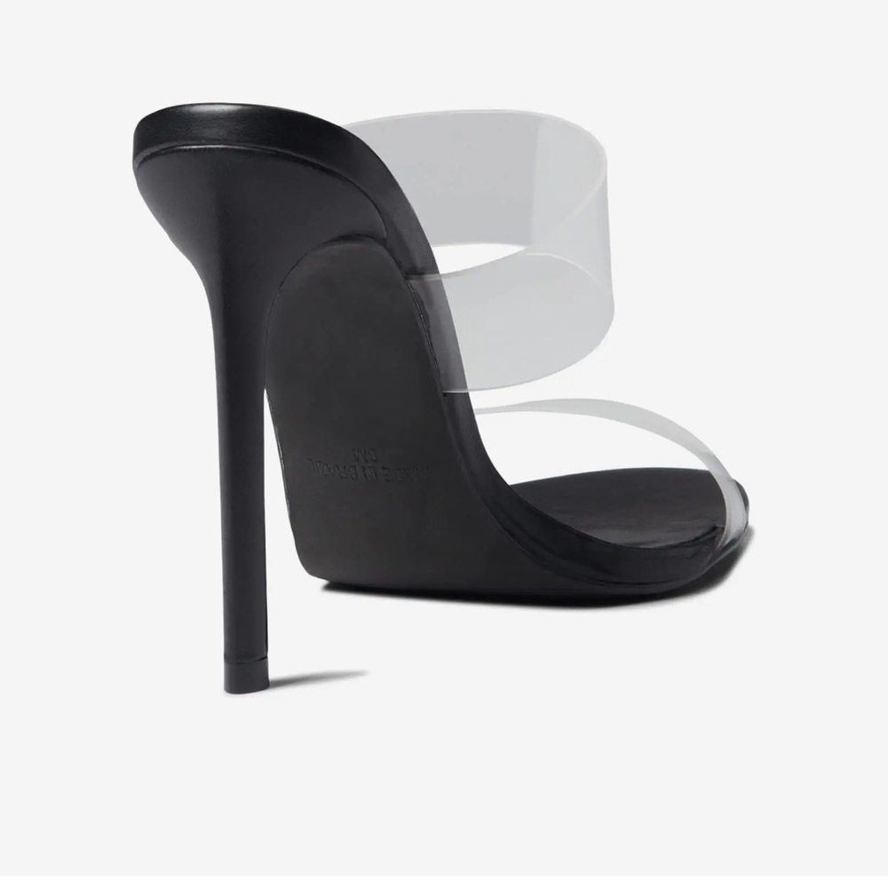 Women's Black and Clear Heels